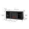 Teamson Home Lainey 54" Wooden Entertainment Center with Fireplace, Two Glass Door Cabinets, Black view 4