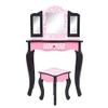 AUTOKOLA Home Three-Fold Mirror Single Drawer Arc Feet Children Dresser Red Leopard Print 3-7 Days Delivery view 1