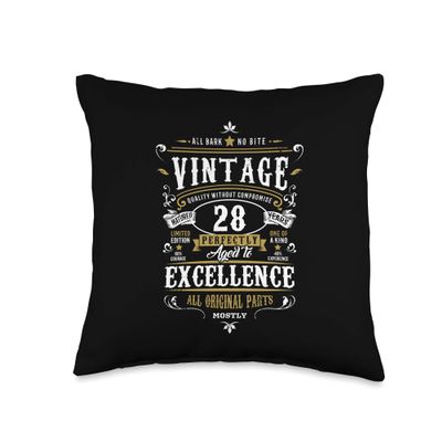 28th Birthday Men Son Age 28 Vintage Gift for him Vintage 28th Birthday Gift for Men Age 28 Year Old Son 1994 Throw Pillow, 16x16, Multicolor