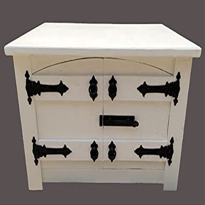 Adonai Hardware Vintage Wooden Pirate Treasure Decorative Sturdy Handmade Chest Trunk Box with Antique Cast Iron Accessories (Kirjathaim) for Home Kitchen Storage, Closet, Living Room, Bedroom