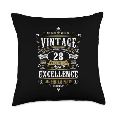 28th Birthday Men Son Age 28 Vintage Gift for him Vintage 28th Birthday Gift for Men Age 28 Year Old Son 1994 Throw Pillow, 18x18, Multicolor