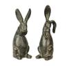 Contemporary Home Living Set of 2 Gray Floppy Eared Easter Rabbit Figurines 16.75" view 1
