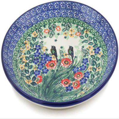 Polmedia Polish Pottery Dinner Plate UNIKAT - Window Views Pattern Handmade in Boleslawiec Poland by Ceramika Artystyczna + Certificate of Authenticity