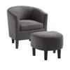 Convenience Concepts Take a Seat Churchill Accent Chair with Ottoman, Dark Gray Microfiber view 1