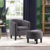 Convenience Concepts Take a Seat Churchill Accent Chair with Ottoman, Dark Gray Microfiber view 2