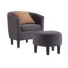 Convenience Concepts Take a Seat Churchill Accent Chair with Ottoman, Dark Gray Microfiber view 4