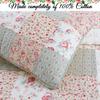 Cozy Line Home Fashions Tea Party Floral & Paisley Garden 3-Piece Pink Blue Yellow Green Ruffle Patchwork Cotton Reversible King Quilt Bedding Set view 2