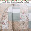 Cozy Line Home Fashions Tea Party Floral & Paisley Garden 3-Piece Pink Blue Yellow Green Ruffle Patchwork Cotton Reversible King Quilt Bedding Set view 4