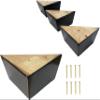 ComfortStyle Furniture Legs, Chair Couch Feet Replacement, Set of 4 Wood Sofa Corner Feet, 2-1/2" Tall by 5" Wide Triangle, Parent (Dark Espresso) view 1