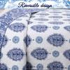 3-Piece King Size Cotton Navy Blue Emerson Paisley Kaleidoscope Medallion Reversible Quilt Bedding Set view 3