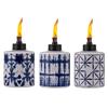 Tiki Blue/White Glass 7 in. Tabletop Torch 1 pk - Case of: 6;6 view 1