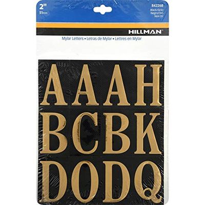 Hillman 2 in. Reflective Gold Mylar Self-Adhesive Letter Set A-Z 52 pc. - Case of: 6;66