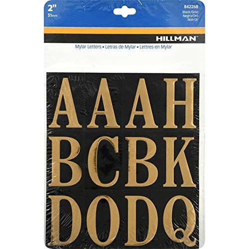 Hillman 2 in. Reflective Gold Mylar Self-Adhesive Letter Set A-Z 52 pc. - Case of: 6;66