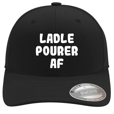 Ladle Pourer AF - Soft Flexfit Baseball Hat Cap, Black, Small/Medium