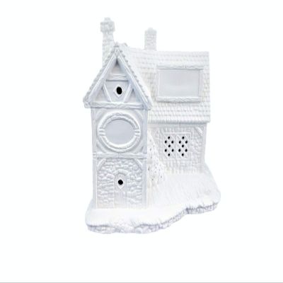 Christmas Village Cottage Shop Unpainted Ceramic Bisque (Cut Out w Pin Lights for Tree) 7" x 5" x 7" Hand Made in The USA
