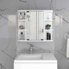 Tuhome Milan Medicine Cabinet with Six External Shelves, Mirror, Three Internal Shelves, Modern Bathroom Storage Solution view 2