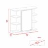 Tuhome Milan Medicine Cabinet with Six External Shelves, Mirror, Three Internal Shelves, Modern Bathroom Storage Solution view 3