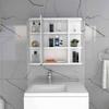 Tuhome Milan Medicine Cabinet with Six External Shelves, Mirror, Three Internal Shelves, Modern Bathroom Storage Solution view 4