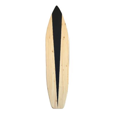 6 foot Pine wood Surfboard Wall Art natural wood with black geometric design w/matte finish sign hanging decor 3/4 thick