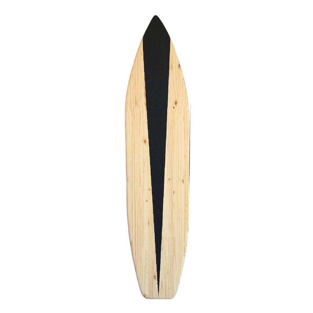 6 foot Pine wood Surfboard Wall Art natural wood with black geometric design w/matte finish sign hanging decor 3/4 thick