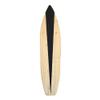 6 foot Pine wood Surfboard Wall Art natural wood with black geometric design w/matte finish sign hanging decor 3/4 thick view 1