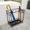 Umbrella Racks Modern Metal Umbrella Stand, 15 Holes 8 Hooks, Commercial Umbrella Bucket in Home Hotel Lobby, Easy to Clean, Black view 2