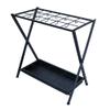 Umbrella Racks Folding Black Umbrella Stand, Stable Metal Umbrella Bucket with Water Storage Tray, 18 Holes and 10 Hooks, Suitable for Hotel Business, 54x30x55cm view 1