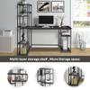 Beyamis Office Computer Desk with Multiple Storage Shelves, Modern Large Office Desk with Bookshelf and Storage Space(Black) view 4