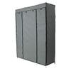 5-Layer 12-Compartment Non-Woven Fabric Wardrobe Portable Closet Gray (133x46x170cm) view 4