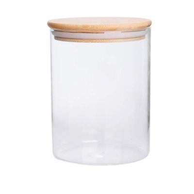 Glass Storage Tanks, Bamboo Lids with Sealing Strips, Transparent Food Storage Tanks, Can Store Tea, Coffee, Spices, Etc.-950ml