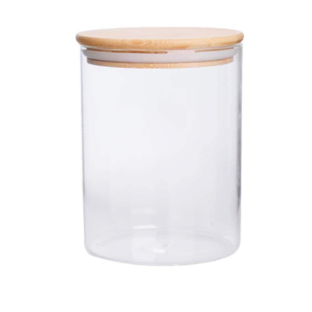 Glass Storage Tanks, Bamboo Lids with Sealing Strips, Transparent Food Storage Tanks, Can Store Tea, Coffee, Spices, Etc.-950ml