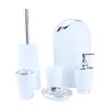 Bathroom Accessories Set, 6 Piece Modern Bath Accessory Bathroom Supplies Set Includes Emulsion Bottle, Tooth Brush Holder, Dish, Gargle Cup, Bin and Toilet Brush for Housewarming view 1