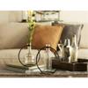 Contemporary Home Living Set of 4 Brown and Clear Glass Hanging Vases in Circle Stand 9" view 2
