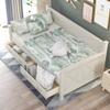 Bellemave Twin Size Daybed with Storage Drawers, Wooden X-Shaped Frame, Modern Rustic Casual Style (White) view 1