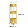 Umbrella Racks Golden Metal Umbrella Stand Umbrella Holder, Free-Standing Hollow Iron Umbrella Tube, Corridor Entrance Umbrella Storage Rack with Movable Drip Tray view 2