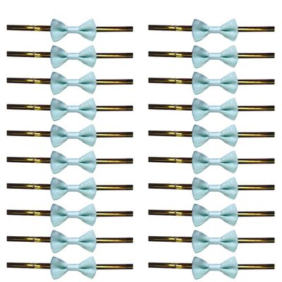 Cabilock 100pcs Lollipop Bow Ties Party Favor Bags Twist Tie present Goodie Candy Treat Biscuit Bags Packaging Ties Reusable Bag Wrapping Ties For Bread Cookies Sky- blue