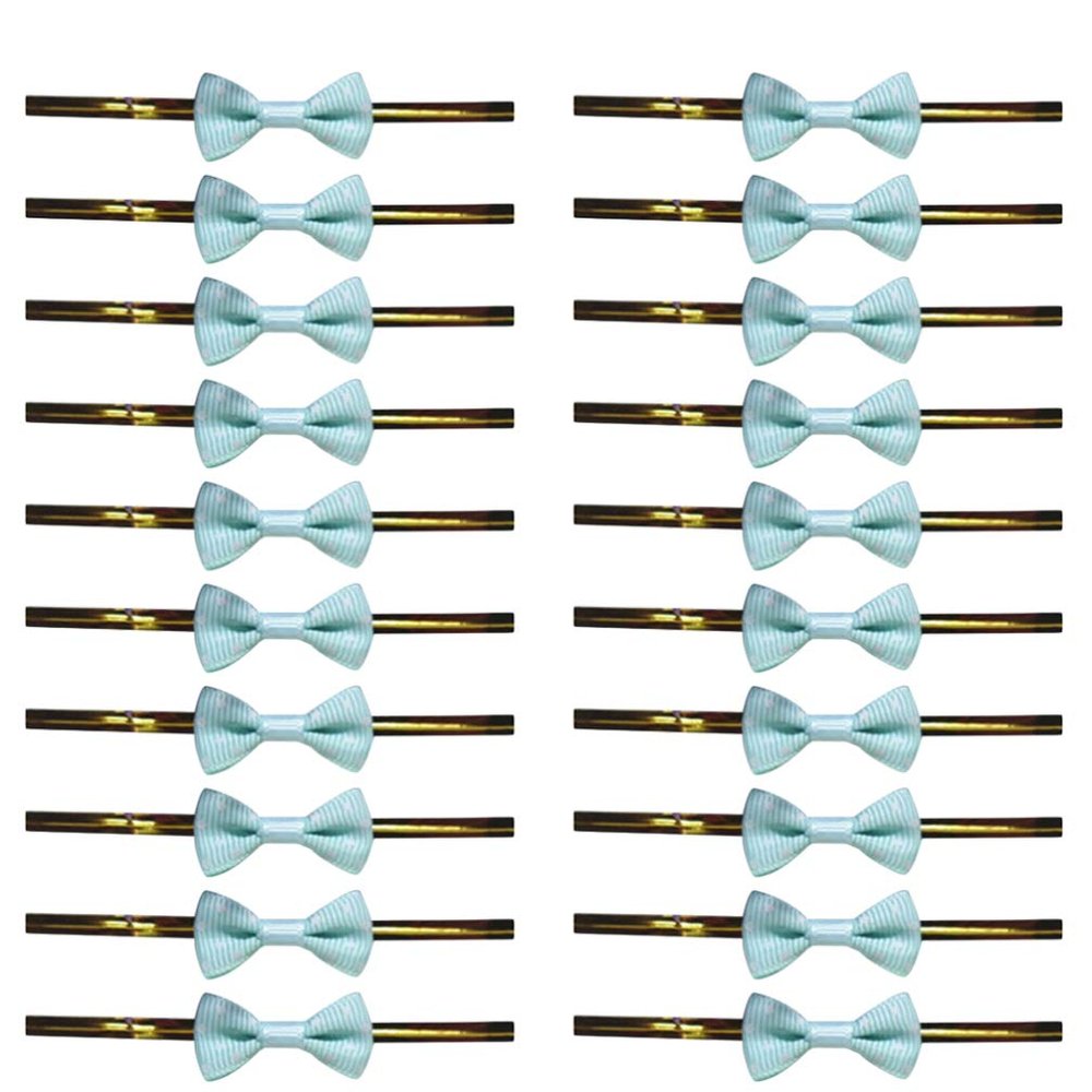Cabilock 100pcs Lollipop Bow Ties Party Favor Bags Twist Tie present Goodie Candy Treat Biscuit Bags Packaging Ties Reusable Bag Wrapping Ties For Bread Cookies Sky- blue