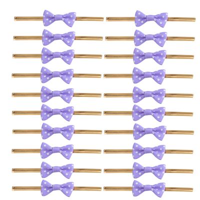 Cabilock 100pcs Lollipop Bow Ties Party Favor Bags Twist Tie Goodie Candy Treat Biscuit Bags Packaging Ties Reusable Bag Wrapping Ties For Bread Cookies Purple