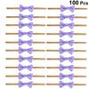 Cabilock 100pcs Lollipop Bow Ties Party Favor Bags Twist Tie Goodie Candy Treat Biscuit Bags Packaging Ties Reusable Bag Wrapping Ties For Bread Cookies Purple view 2