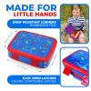Kinsho Bento Lunch Box for Kids Toddlers, 5 Portion Control Sections, BPA Free Removable Plastic Tray, Pre-School Kid Toddler Daycare Lunches, Snack Container Ages 3 to 7 (Blue Space Rockets) view 3