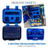 Bento Lunch Box with Bag, Water Bottle & Ice Pack Set for Kids Toddlers, 4 Portion Sections, Removable Tray, Pre-School Boy Toddler Daycare Lunches, Insulated Snack Container, Blue Space Dinosaur view 4