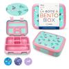 Kinsho Bento Lunch Box for Kids Toddlers, 5 Portion Control Sections, BPA Free Removable Plastic Tray, Pre-School Kid Toddler Daycare Lunches, Snack Container Ages 3 to 7 (Aqua Cat Mermaid) view 1