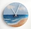 Beach Painting Clock 9.5", Coastal Design Wall Clock with a Colored Sand Painting view 1