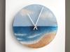 Beach Painting Clock 9.5", Coastal Design Wall Clock with a Colored Sand Painting view 2
