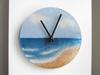 Beach Painting Clock 9.5", Coastal Design Wall Clock with a Colored Sand Painting view 3