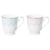 Narumi 97104-21475 Pair Mugs, Aurora, 9.8 fl oz (290 cc), Lace Pattern, Set of 2 Patterns, Blue, Pink, Cute, Stylish, Gift, Microwave Warming, Gift Box Included view 1