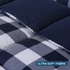 downluxe Lightweight Plaid Comforter Set (Queen) with 2 Pillow Shams - 3-Piece Set - Blue/White Plaid - Down Alternative Reversible Comforter view 4