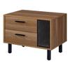 Acme Trolgar Wood Accent Table with 2 Storage Drawers in Brown Oak and Black view 1