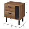 Acme Trolgar Wood Accent Table with 2 Storage Drawers in Brown Oak and Black view 3