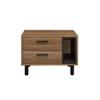 Acme Trolgar Wood Accent Table with 2 Storage Drawers in Brown Oak and Black view 4